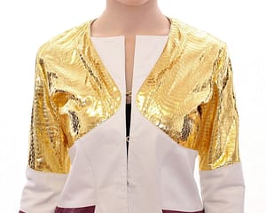 White Gold Purple Leather Jacket