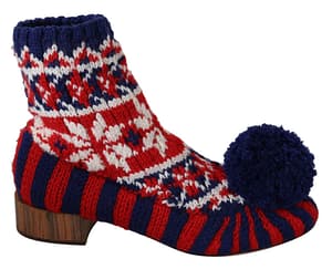 Dolce & Gabbana Multicolor Knitted Booties Boots Shoes