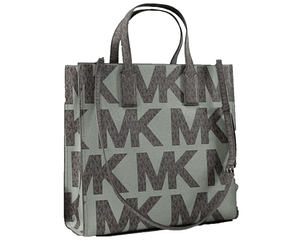 Kenly Large Leather Graphic Logo NS Tote Handbag (Army Green Multi/Brown)