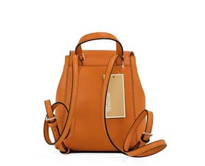 Phoebe XS Honeycomb Smooth Leather Flap Drawstring Backpack