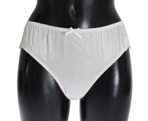 Dolce & Gabbana White Satin Stretch Underwear Panties