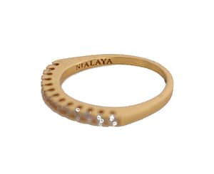 Gold Authentic Womens Clear CZ Gold 925 Silver Ring