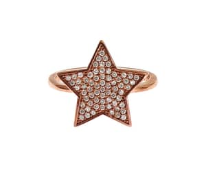 Nialaya Womens Clear CZ Star 925 Silver Ring