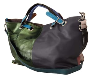 Multicolor Genuine Leather Shoulder Strap Women Tote Handbag