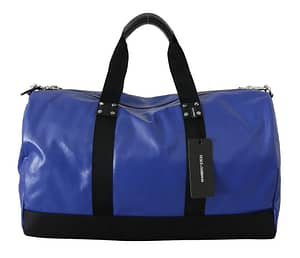 Dolce & Gabbana Blue Shoulder Sling Travel Luggage Cotton Bag