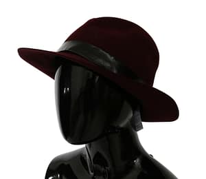 Maroon Bordeaux Cotton Black Strap Hat