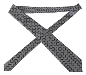 Gray Silk Patterned Formal Wide Necktie