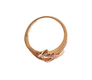 Womens Clear CZ Gold 925 Silver Ring