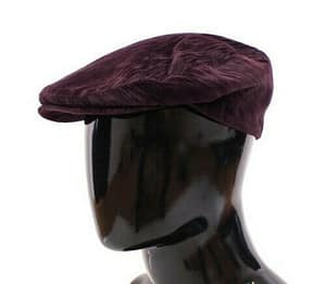 Purple Cotton Logo Newsboy Cap Cabbie Hat