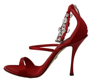 Red Suede Crystals Sandals Keira Shoes