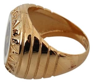 Gold Plated Brass DG Logo Mens Accessory Ring