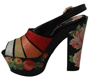 Floral Wedges Ankle Strap Sandals Shoes