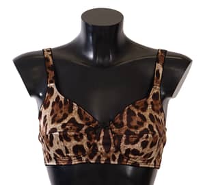 Dolce & Gabbana Brown Leopard Women Bra Underwear