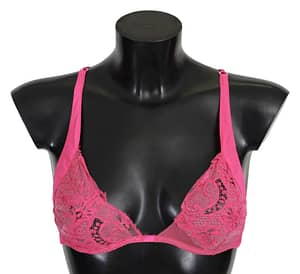 Ermanno Scervino Pink Fuchsia Lace Reggiseno Bra Silk Underwear