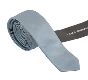 Dolce & Gabbana Light Blue Solid Silk Tie