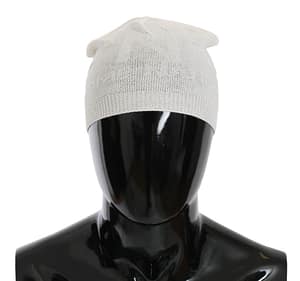 Dolce & Gabbana Beanie White Wool Blend Branded Hat