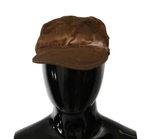 Costume National Brown Newsboy Beret Cabbie Fedora Hat