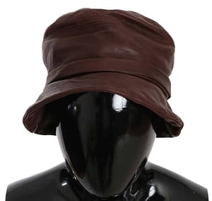 Dolce & Gabbana Plain Brown Sheep Leather Bucket Hat