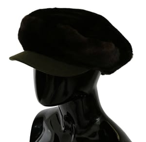 Brown Cashmere Fur Fiddler Hat