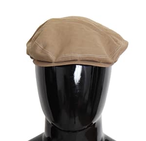 Dolce & Gabbana Beige Solid Newsboy Men Capello Polyester Hat