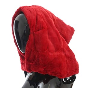 Dolce & Gabbana Red Weasel Fur Crochet Hood Scarf Hat