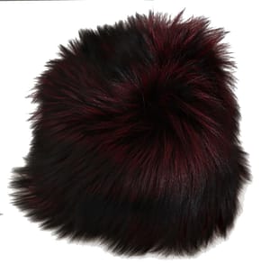 Maroon Black Silver Fox Fur Winter Hat