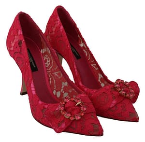 Red Taormina Lace Crystals Pumps Shoes