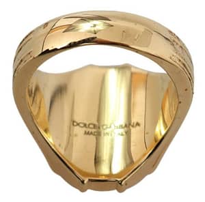 Black DG Logo Baroque Mens Gold Brass Ring