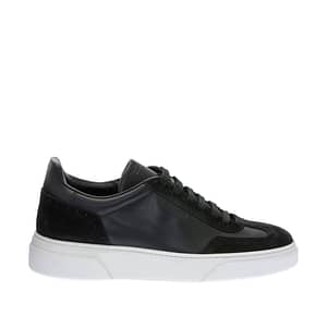 A.testoni Black Calf Leather Casual Sneakers