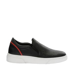 A.testoni Black Calf Leather Casual Sneakers