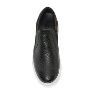 Black Calf Leather Casual Sneakers
