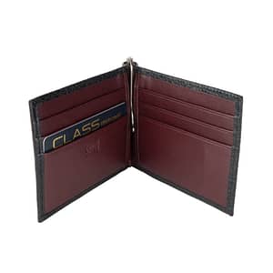 Black & Burgundy Calf Leather Wallet