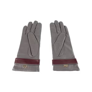 Grey Lamb Leather Gloves