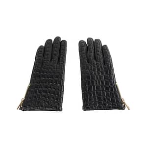 Cavalli Class Black Cqz.003 Lamb Leather Gloves