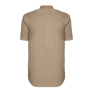 Beige Cotton Short Sleeved Shirt