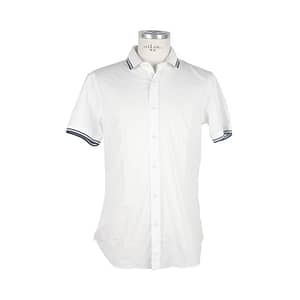 Aeronautica Militare White Cotton Short Sleeved Shirt