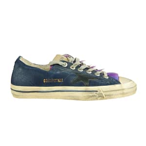 Golden Goose Blue Leather Sneakers