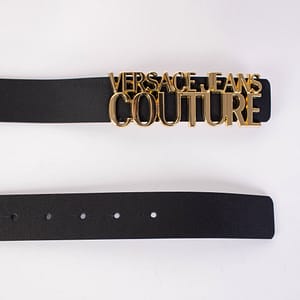 Leather Black Brand Logo Belt