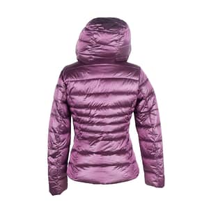 Purple Polyamide Hooded Short Down Jacket