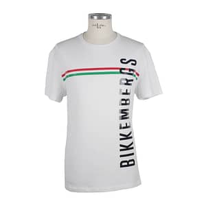 Bikkembergs White Cotton Rubber Print T-shirt