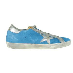 Golden goose light blue leather sneakers
