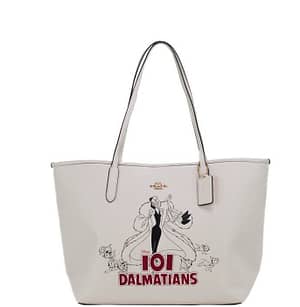 Coach Disney Cruella 101 Dalmations Motif Pebble Leather City Tote Bag