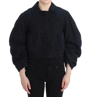 GF Ferre Blue Denim Jacket Coat Blazer Short 2 in 1