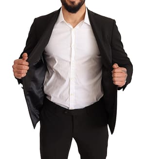 Black Polyester Slim 2 Piece Set TAGLIENTE Suit