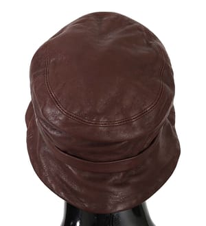 Plain Brown Sheep Leather Bucket Hat