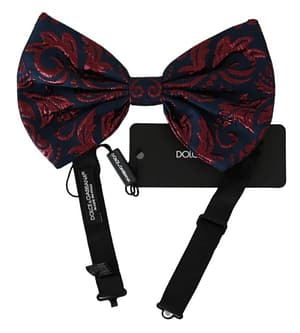 Dolce & Gabbana Blue Jacquard Adjustable Neck Papillon Bow Tie