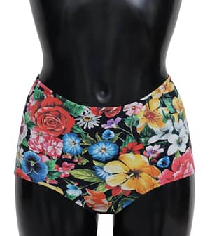 Dolce & Gabbana Multicolor Floral Swimwear Beachwear Bikini Bottom