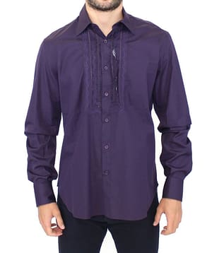 Ermanno Scervino Purple Cotton Long Sleeve Casual Shirt Top
