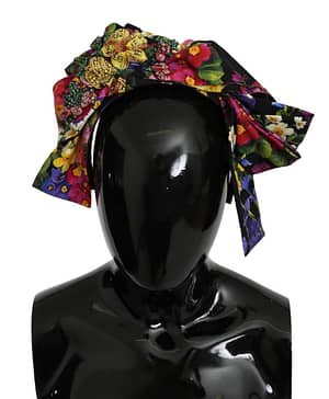 Dolce & Gabbana Multicolor Tiara Floral Crystal Sequin Diadem Headband