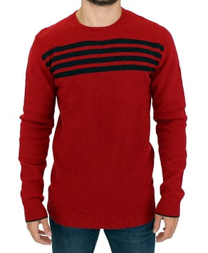 Costume National Red striped crewneck sweater